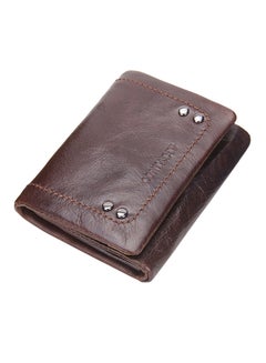Buy Leather Trifold Wallet Brown in Saudi Arabia