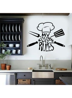 Buy My Kitchen My Rules Wall Sticker Black/White 36x24centimeter in Egypt