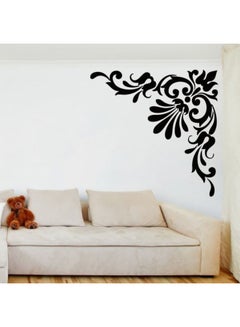 اشتري Decorative Corner Pattern Wall Sticker Black في مصر