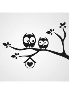 Buy Cartoon Owl Design Wall Sticker Black 38x58cm in Egypt