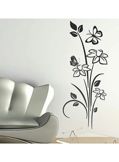 Buy Flowers Wall Sticker Black 50x78cm in Egypt