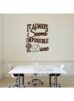 اشتري Until It's Done Office Quote Wall Sticker Brown/White 60x45 سنتيمتر في مصر