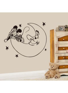 Buy Sleepy Mickey Wall Sticker Black 36x24centimeter in Egypt