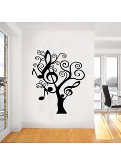 Buy Music Notes Tree Wall Sticker Black 36x24cm in Egypt