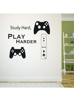 Buy Study Hard And Play Harder Sticker Black 38x58centimeter in Egypt