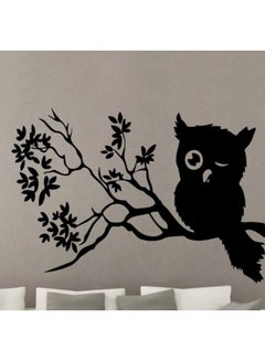 اشتري Owl On A Branch Wall Sticker Black 90x60 سنتيمتر في مصر