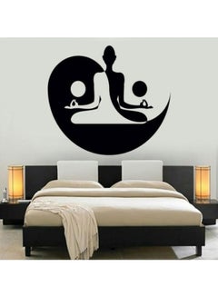 Buy Yoga Harmony Wall Sticker Black/White 45x60cm in Egypt