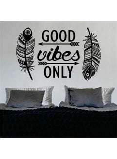 Buy Good Vibes Only Wall Sticker Black 45x60cm in Egypt