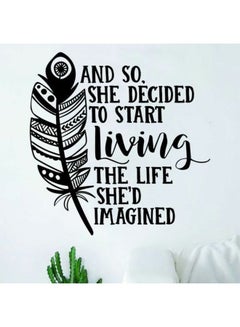 اشتري Live Your Life Printed Wall Sticker Black 45x60 سنتيمتر في مصر