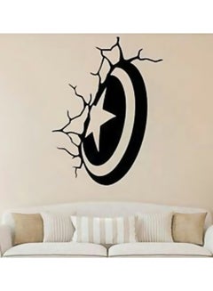 اشتري Captain America Sheild Wall Sticker Black 38 x58 centimeter في مصر