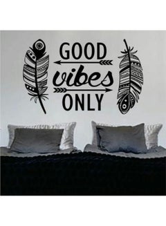 Buy Good Vibes Only Wall Sticker Black 65x38centimeter in Egypt