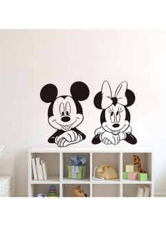 Buy Mickey And Minnie Wall Sticker Black 38x58cm in Egypt