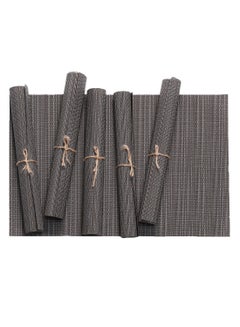 Buy 6-Piece Crossweave Placemat Set Dark Grey 45 x 30centimeter in Saudi Arabia