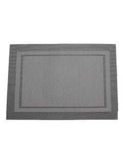 Buy 6-Piece Double Border Placemat Set Silver/ Grey 46 x 32centimeter in UAE