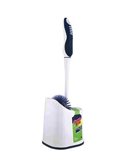 Buy Toilet Bowl Cleaner And Rim Brush Set White/Blue 7 x 17 x 6inch in Saudi Arabia