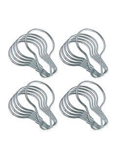 Buy 20-Piece Shower Curtain Hooks Silver in UAE
