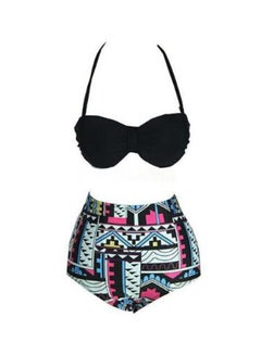 Buy High-Waisted Swimwear Split Beach Set Multicolour in UAE