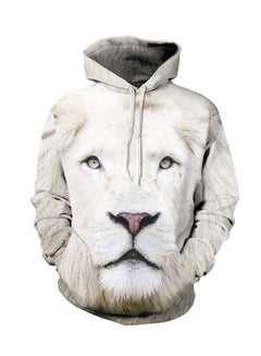 Buy Long Sleeve Lion Printed Sweatshirt White in UAE