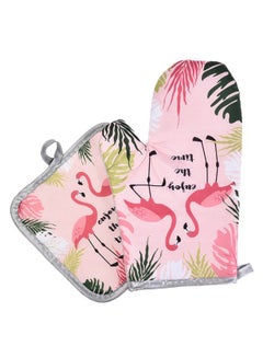 Buy 2-Piece Padded Anti-Scalding Oven Gloves Set Multicolour in Egypt