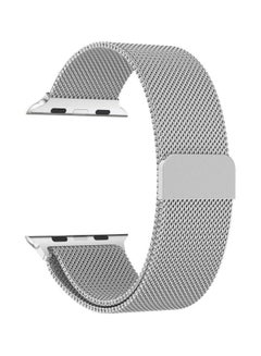 Buy Replacement Band For Apple Watch Series 1/2/3/4 44mm/42mm Silver Mesh in Saudi Arabia