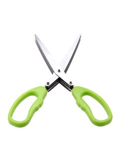 Buy Multi-Functional Five Layered Scissor Silver/Green in Egypt