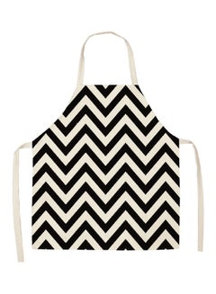 Buy Water Resistant Printed Household Apron White/Black 68x55cm in Saudi Arabia