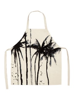 Buy Printed Household Apron Beige/Black 68x55cm in Saudi Arabia