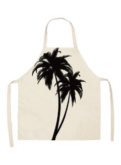 Buy Printed Household Apron Beige/Black 68x55cm in Saudi Arabia