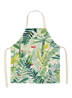 Buy Printed Household Apron Beige/Green/Pink 68x55cm in Saudi Arabia