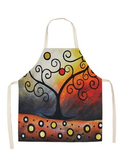 Buy Printed Household Apron Orange/Yellow/Black 68 x 55cm in Saudi Arabia