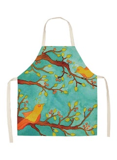 Buy Water Resistant Printed Household Apron Blue/Brown/Yellow 68x55cm in Saudi Arabia