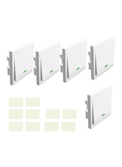 Buy 5-Piece Wireless Remote Control Switch White/Green in UAE