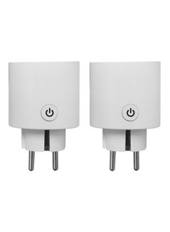 Buy 2-Piece WiFi Smart Socket White 8.7x5.7x5.7cm in UAE