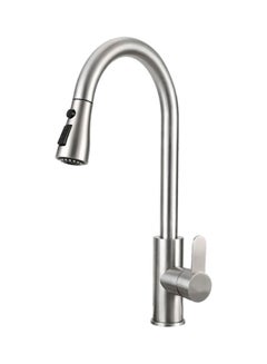Buy Single Handle Pull Kitchen Faucet Silver 400mm in Saudi Arabia