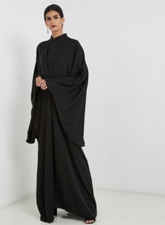 اشتري Solid Design Abaya Black في الامارات