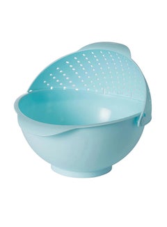 Buy Plastic Strainer Kitchen Colander Basket Blue in UAE