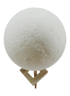 Buy 3D Printing Touching Moon 2 Colour Night Lamp With Wooden Stand White 13x10.5x10.5centimeter in Saudi Arabia