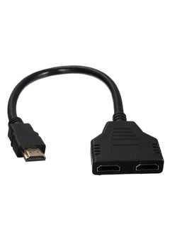 اشتري كابل مقسم 2 في 1 من منفذ HDMI ذكر إلى أنثى أسود في الامارات