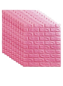 Buy 3D Brick Design Waterproof Wall Covering Wallpaper Rose Pink 70 x 77cm in Saudi Arabia