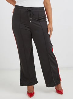 Buy Wide Leg Side Stripe Pants Black in UAE