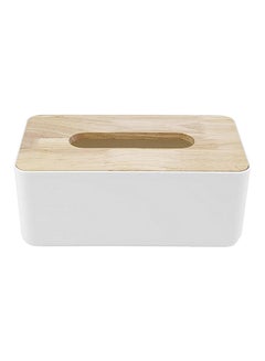 Buy Tissue Paper Box White/Wooden 230x130x100mm in Egypt