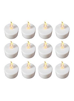 Buy 12-Piece LED Battery Operated Tea Light Set White 2.3x3.7cm in Egypt