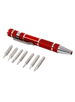 Buy 8-In-1 Precision Screwdriver Set Red/Silver 1feet in UAE