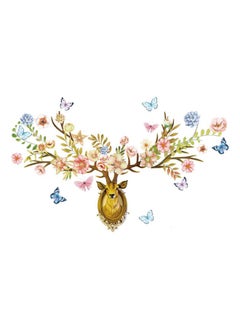 Buy Nordic Butterfly Sika Deer Wall Sticker Multicolour 60 x 90cm in UAE