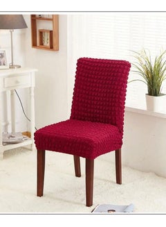 Buy 6-Piece Stretchable Chair Cover Set Claret Red 58cm in UAE