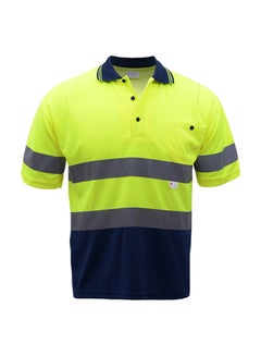 Buy Reflective Safety T-Shirt Yellow/Navy Blue/Grey 28x22.5x3centimeter in UAE