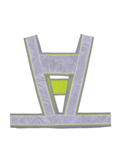 Buy Reflective Safety Vest White/Fluorescent Yellow 28x22.5x3cm in Saudi Arabia