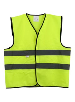 Buy High Visibility Reflective Security Working Vest Fluorescent Yellow/Grey 26x24x2centimeter in Saudi Arabia