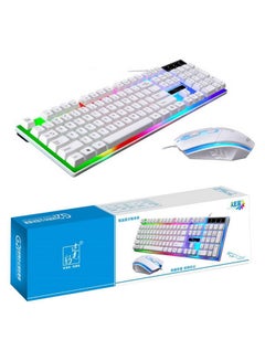 Buy Led Gaming Keyboard With Mouse Set White in UAE