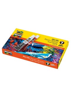 اشتري 7-Piece Acrylic Colour Paint Set Multicolour في الامارات